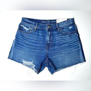 American Eagle Outfitters Blue Jean Relaxed  Shorts Distressed Cut-Off Size- 2
